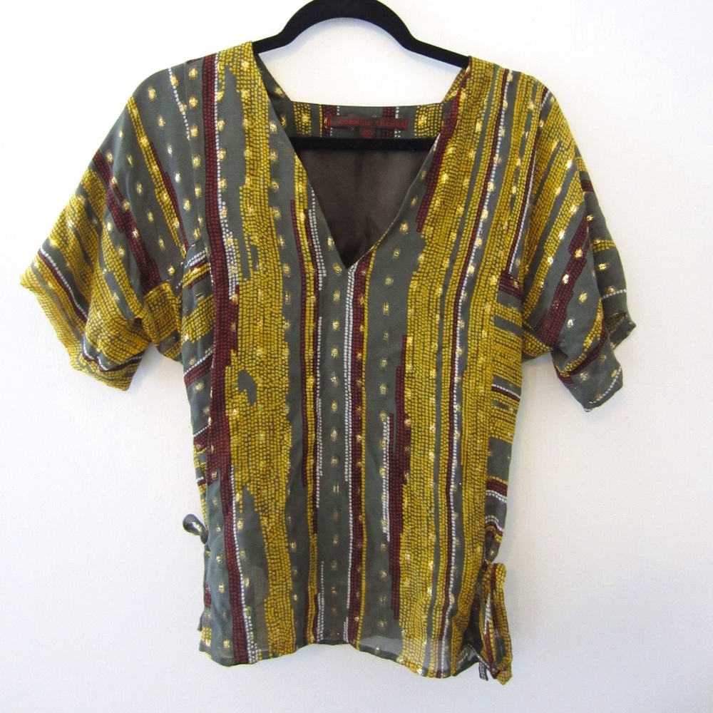 Common Thread Silk Textured Top/Size Small